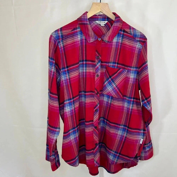 Orvis Tops - Orvis Size XL Women’s Red Flannel Button Down Long Sleeve Outdoor Casual